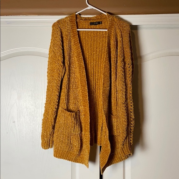 Golden Mustard Chenille Cardigan | Poshmark